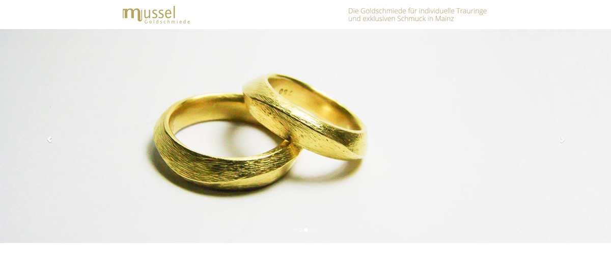 Trauringe aus Mainz Goldschmiede Mussel Relaunch Website